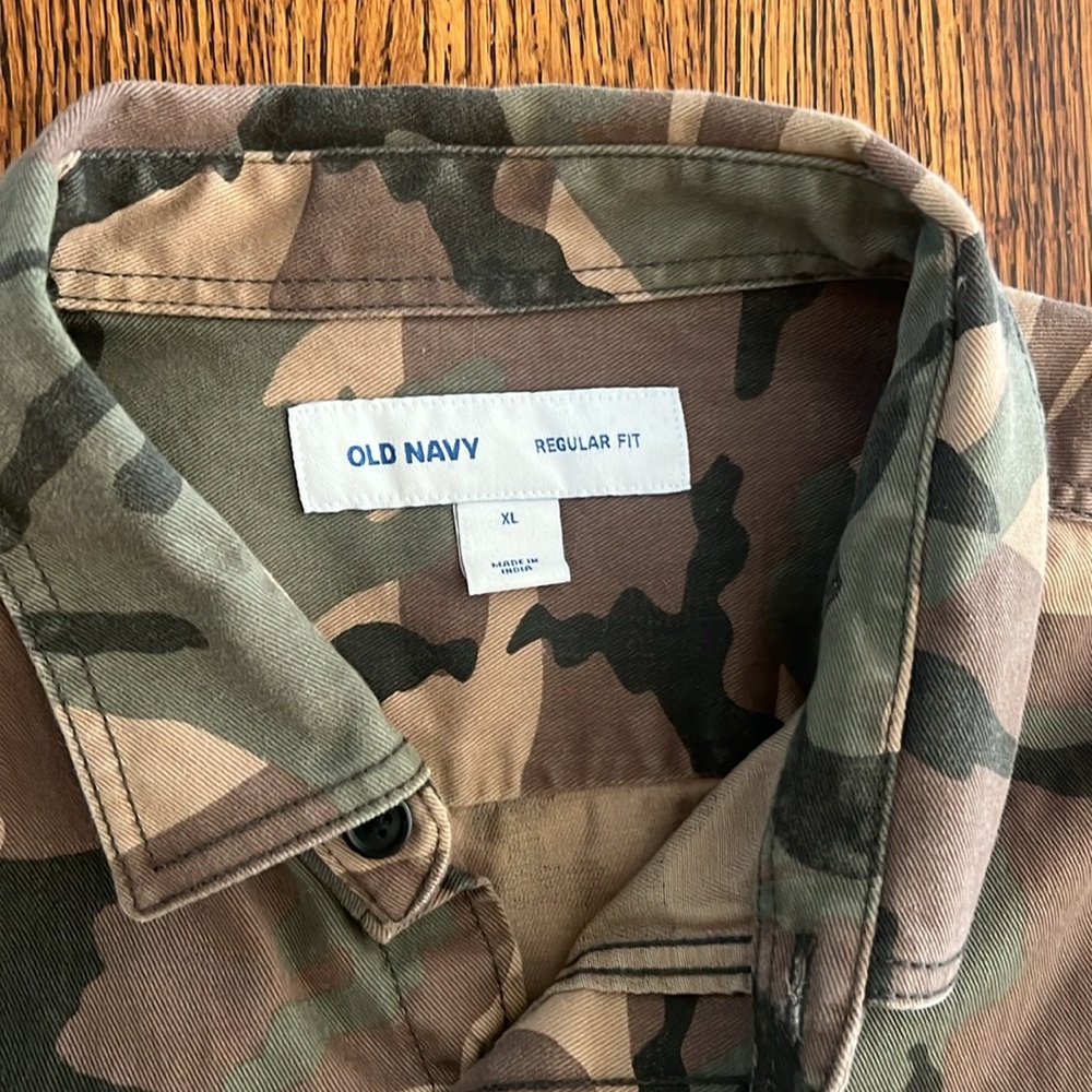 Old Navy Men’s Camouflage Long Sleeve Shirt 100% Cotton SZ XL - Picture 6 of 9